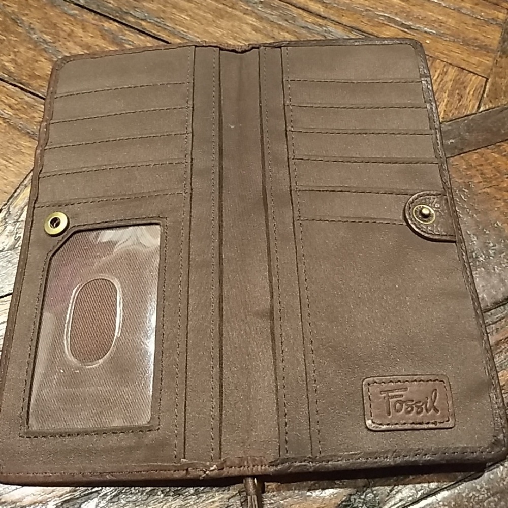 ❤️FINALPRICE❤️FossilWalletDiamondpatchworkSuede - Picture 7 of 8